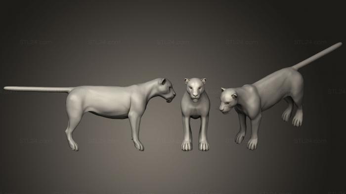 Animal figurines (Black Jaguar, STKJ_1656) 3D models for cnc